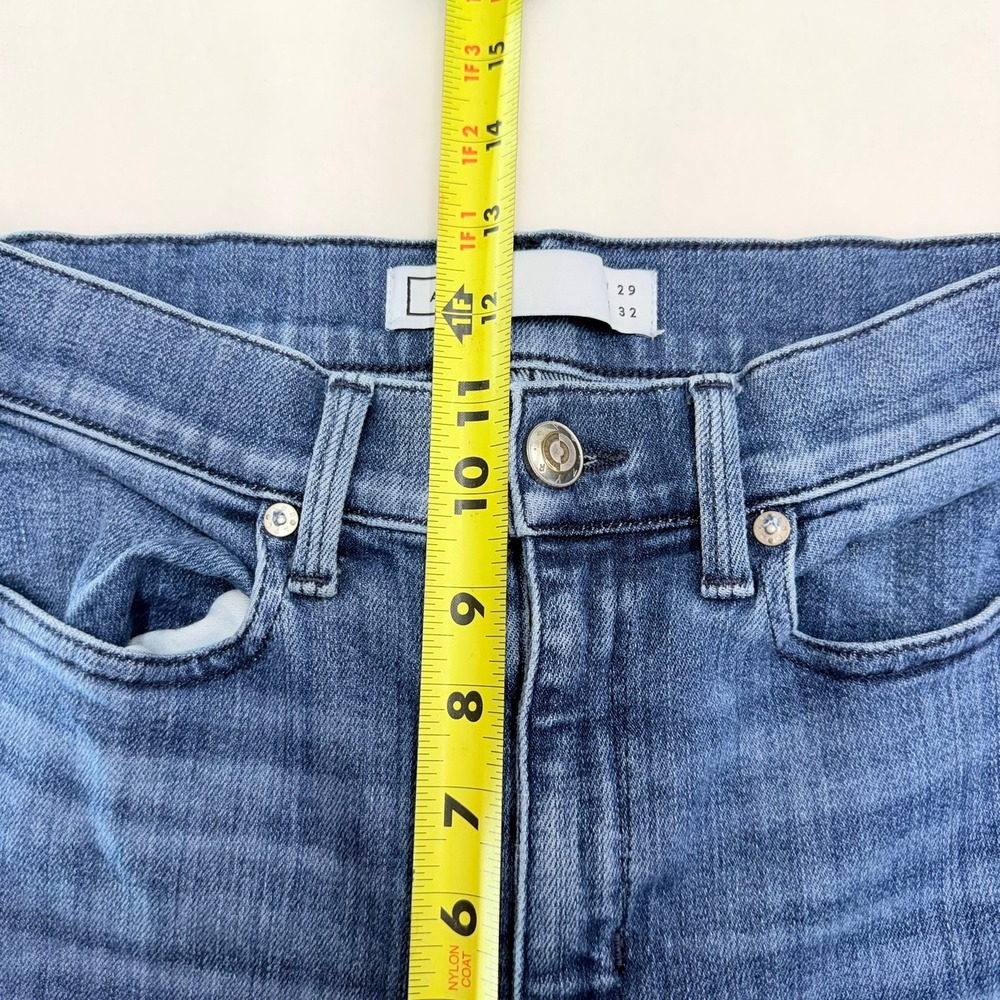 AYR The Riser Skinny Jeans Women 29 Blue High Rise Raw Hem Denim Made in USA - Picture 13 of 13
